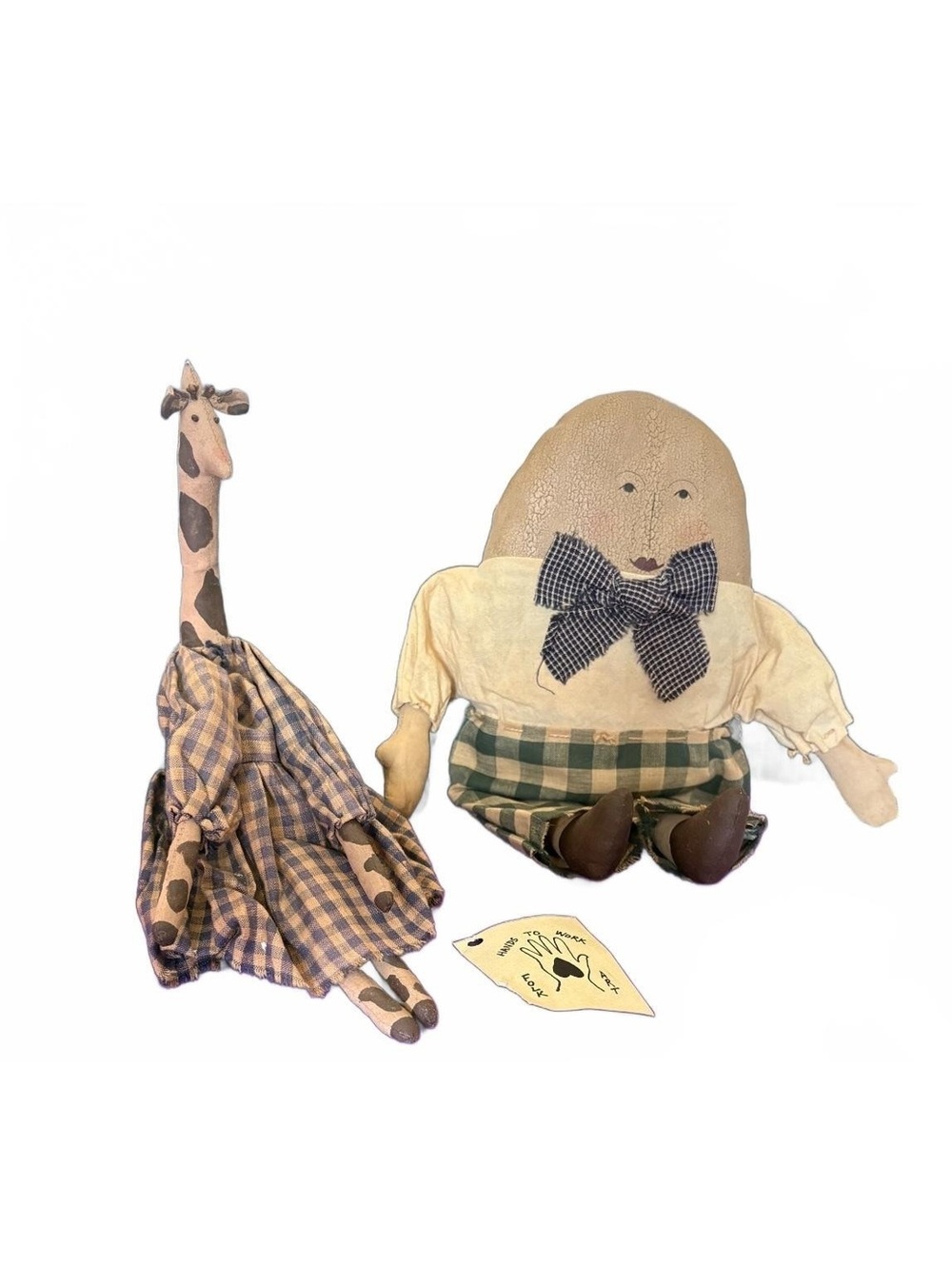 Hands To Work Folk Art Primitive Giraffe & Humpty Dumpty – NH Folk Art
